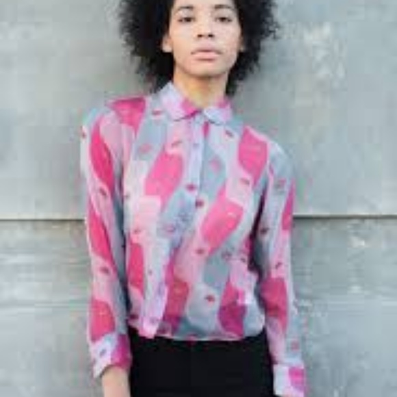 Rachel Antonoff Tops - Rachel Antonoff faces snuffles top silk blouse